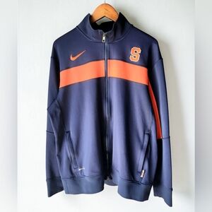 Nike Dri Fit Syracuse Orangemen Zip Basketball Jacket Mens L Navy Orange 443611